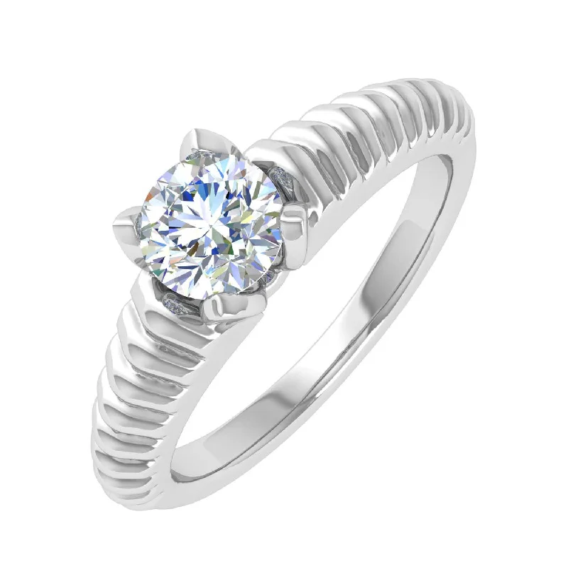 1/2 Carat 4-Prong Set Diamond Solitaire Engagement Ring in Gold