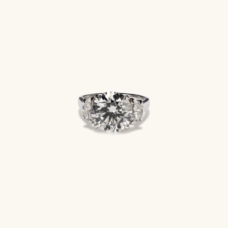 5.02 Round Lab Diamond 3-Stone Engagement Ring