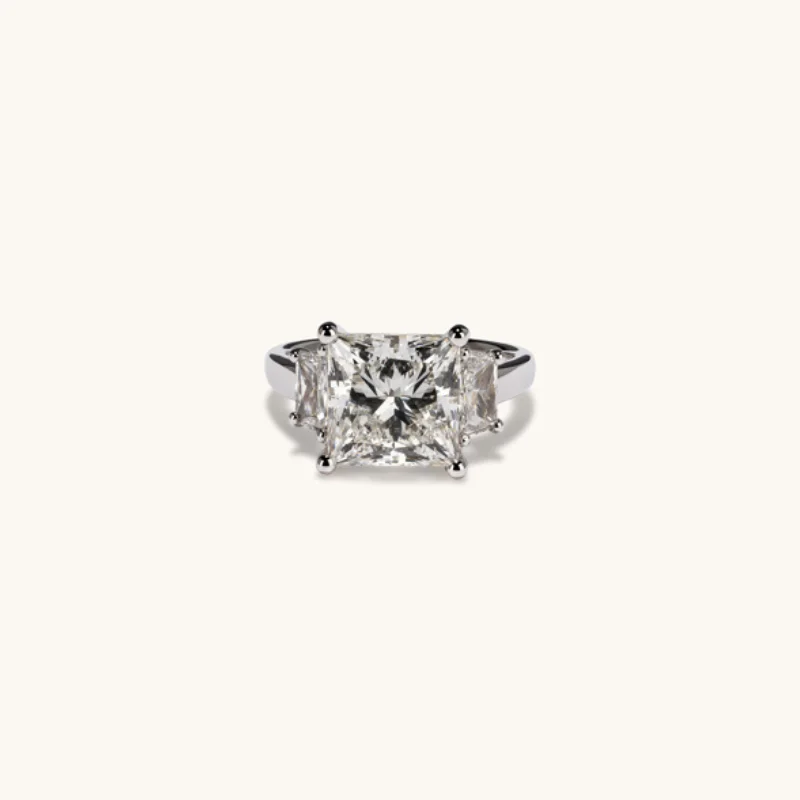 5.08 Radiant Lab Diamond 3-Stone Engagement Ring