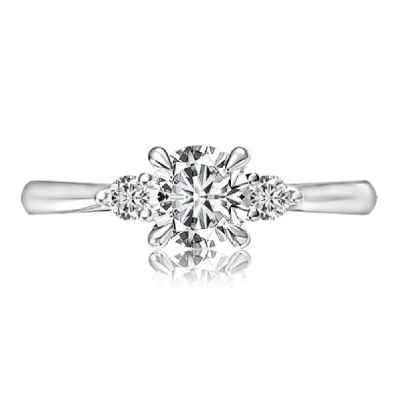 A. Jaffe Three Stone Round Engagement Ring