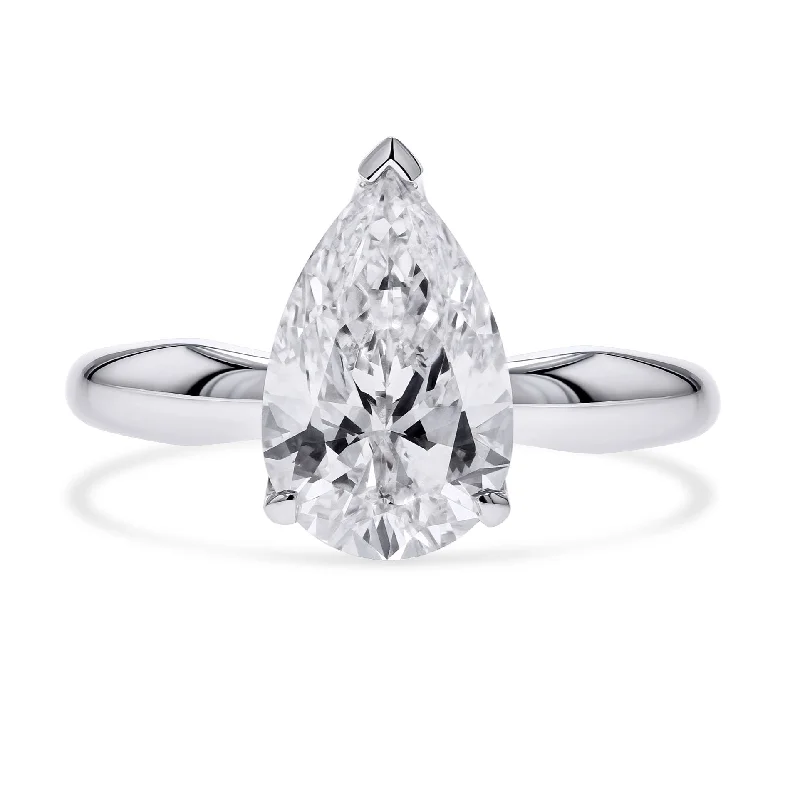 Clarity Diamond Pear Solitaire Engagement Ring