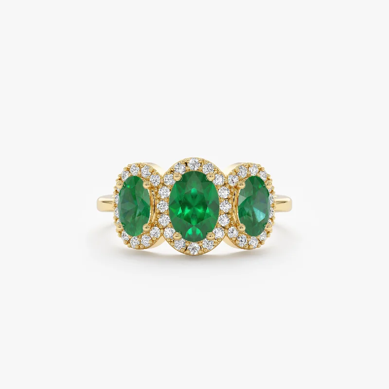 Emerald Diamond Engagement Ring, Gaia