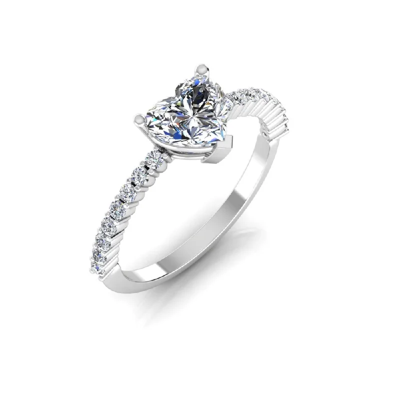 Heart Bezel Moissanite Engagement Ring