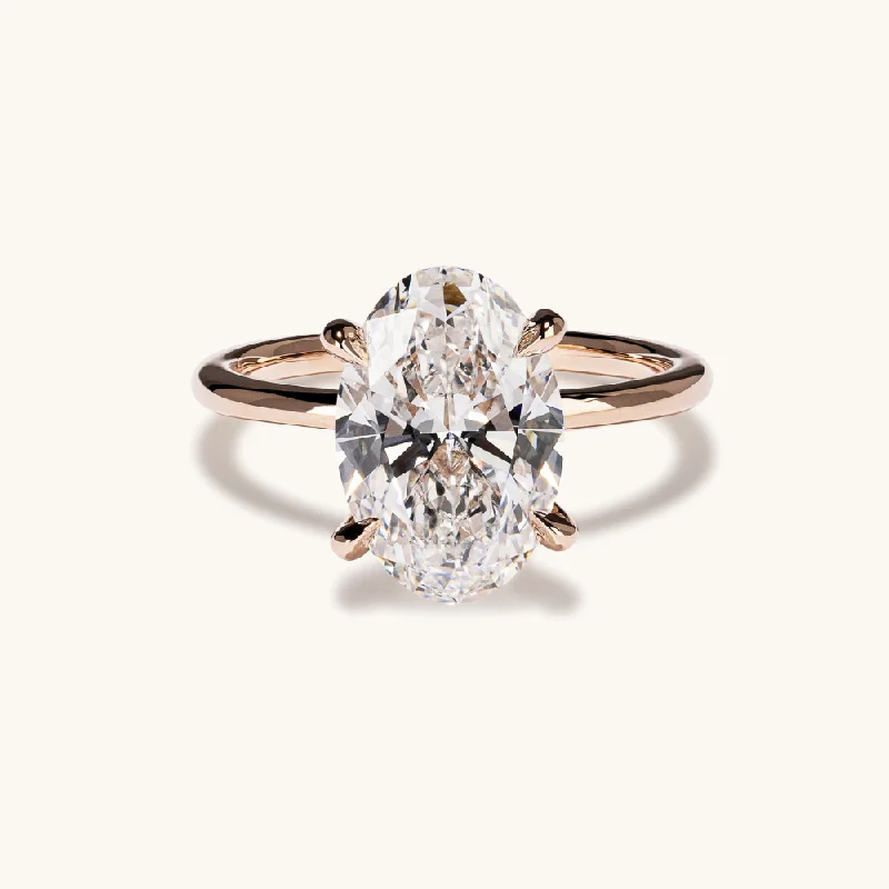 Oval Lab Diamond Solitaire Engagement Ring