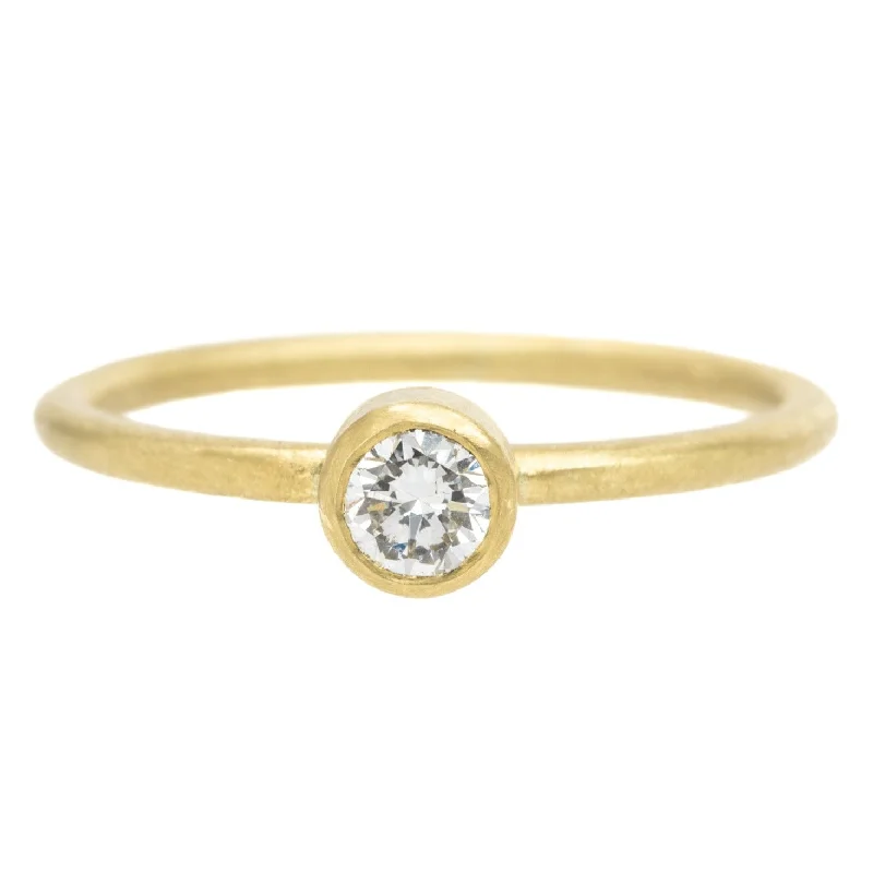 Shine On Diamond Ring - 18ky Gold + VS Reclaimed Diamonds 4mm