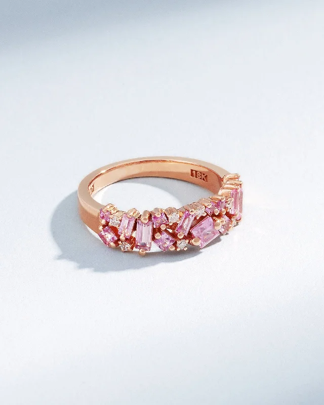 La Fantaisie Pink Sapphire Half Band