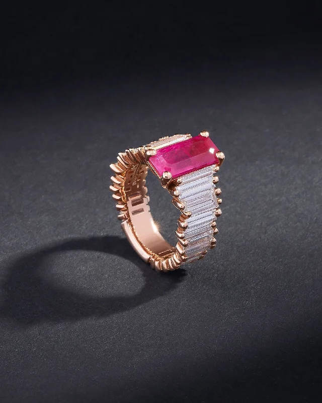 One of a Kind Ruby Sunset Ring