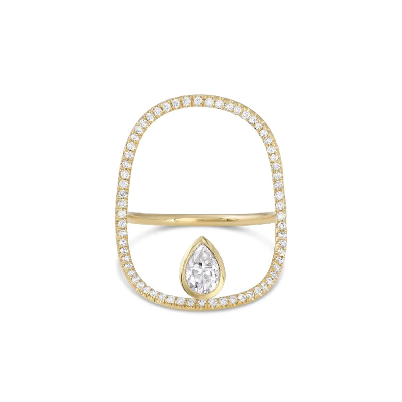 Continuity Pavé Pear Diamond Ring