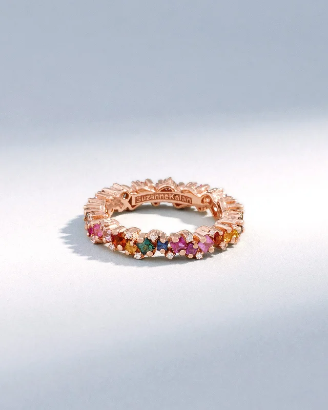 Princess Elsa Rainbow Sapphire Eternity Band