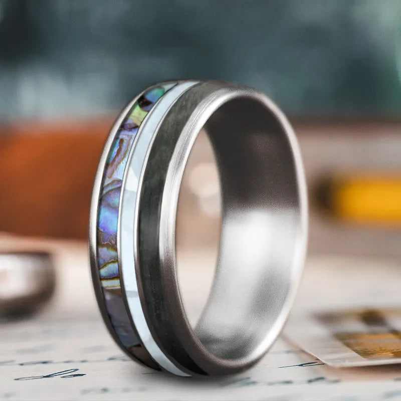 Big Discounts On Elegant Jewelry Collections Custom Design - 3-Inlay Narrow Center Ring YAC1VvAMZ4E5AZLhOGdmTrRI
