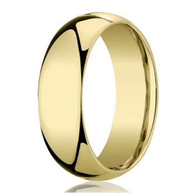 Designer 5 mm Domed Comfort-fit 10K Yellow Gold Wedding Band