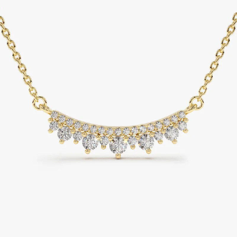 Your Dream Jewelry At Dream Prices 14K Gold Curved Bar Diamond Necklace