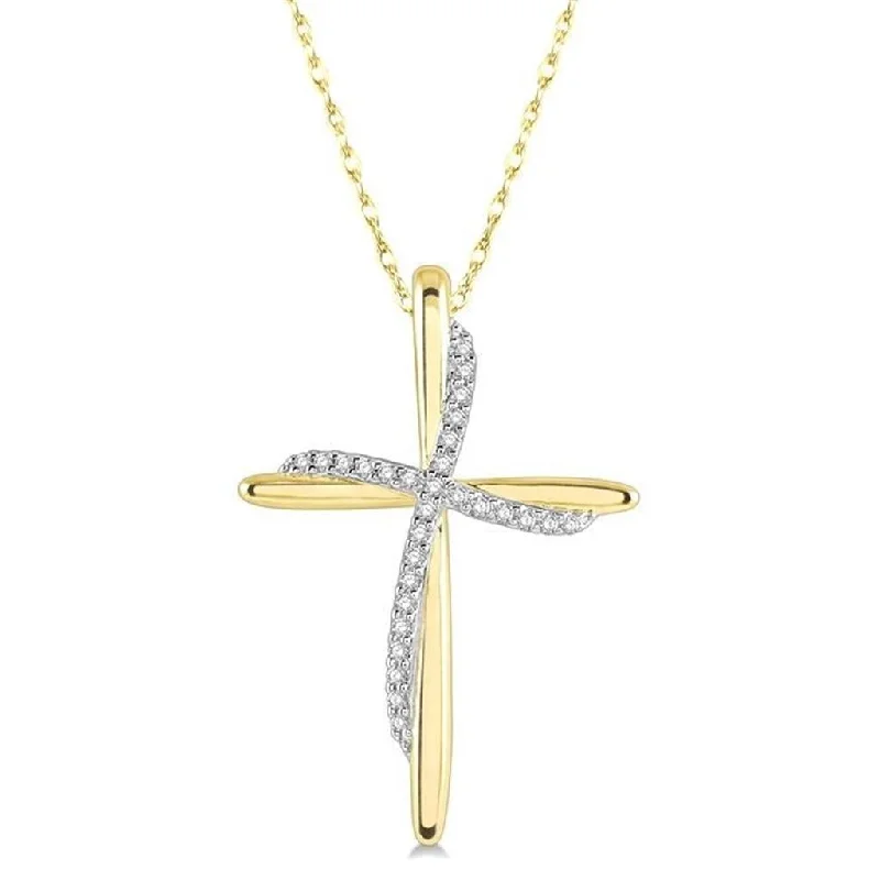 10K Yellow Gold Cross Pendant Necklace