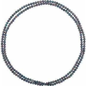 8-8.5 mm Black FWP Endless 72" Necklace