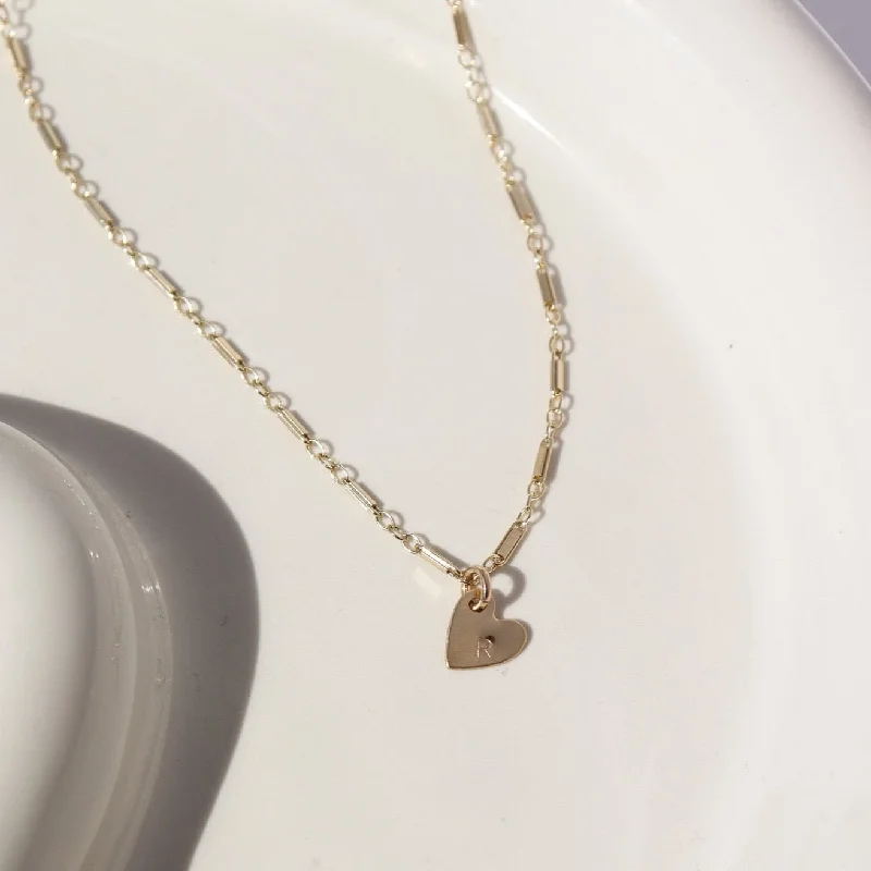 Children's Lennon Heart Necklace with Bar + Link Chain