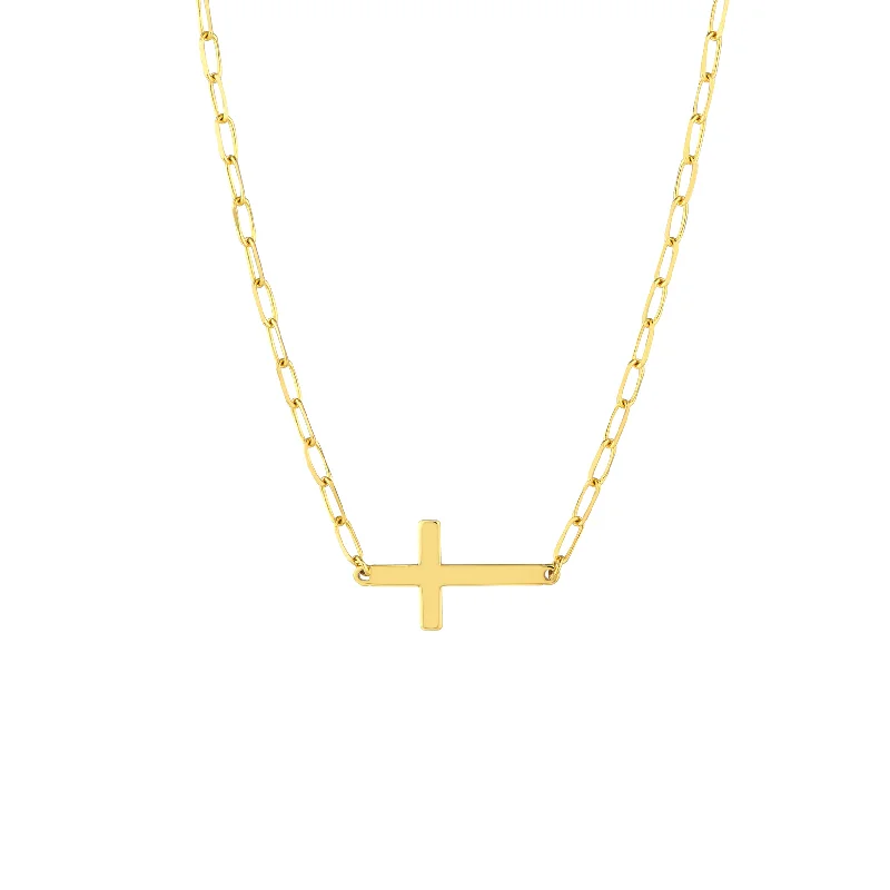 E2W Cross Paper Clip Necklace