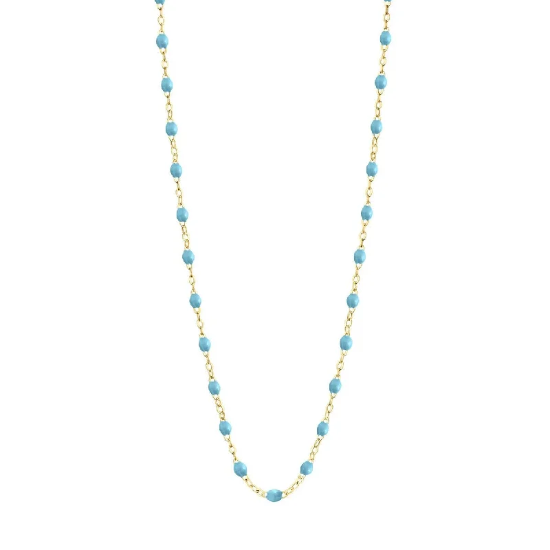 18K Gold and Turquoise Resin Beaded "Classic" Necklace