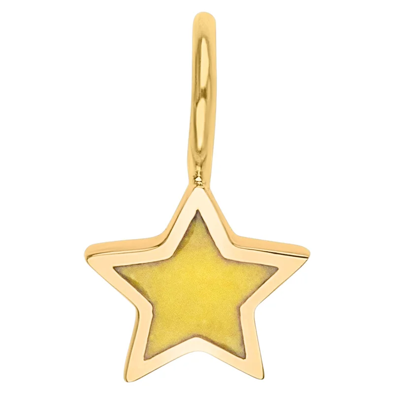 Gold Enamel Star Charm