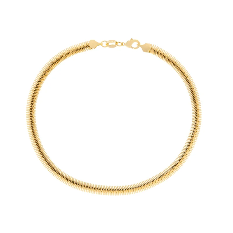 gold plated herringbone chain anklet