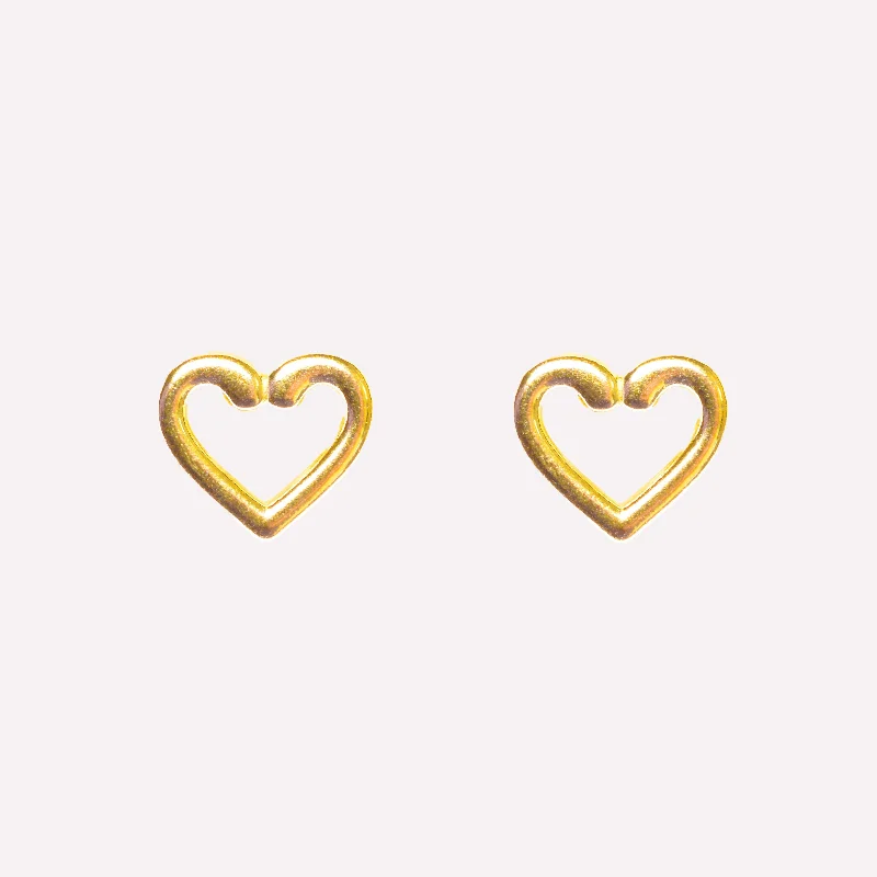 HEART STUD CLIP-ON EARRINGS IN GOLD