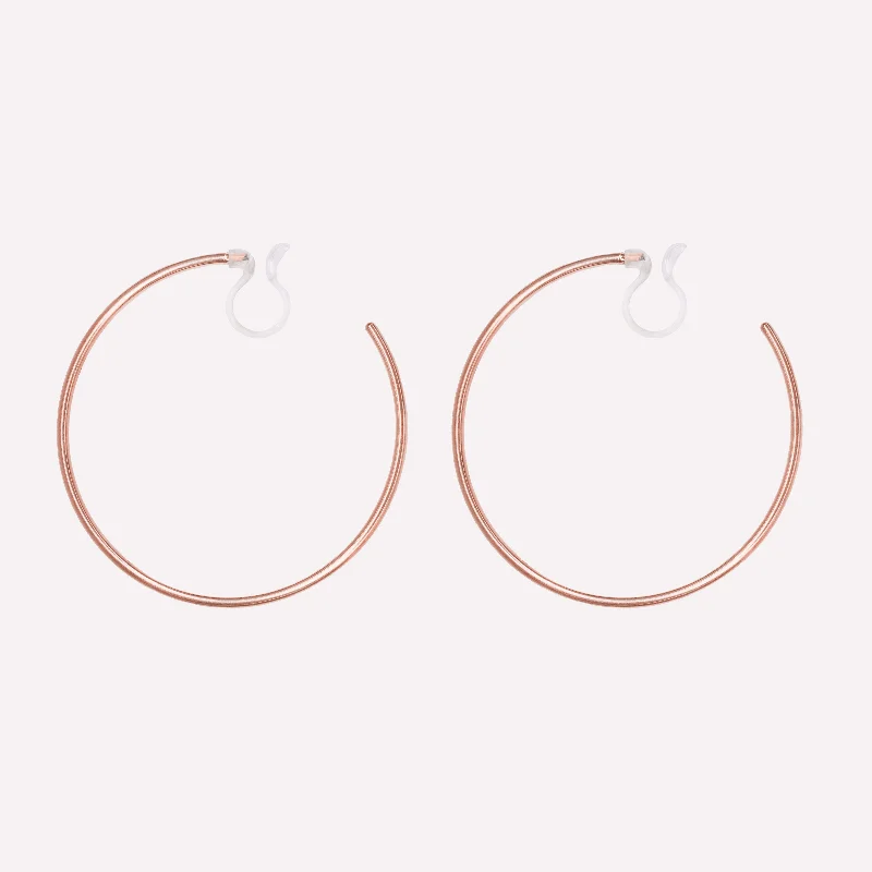 LARGE HOOP CLIP-ON EARRINGS IN ROSE GOLD