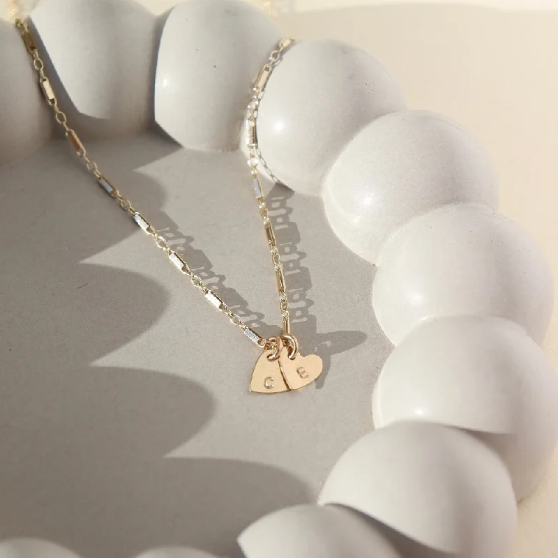 Lennon Heart Necklace with Bar + Link Chain