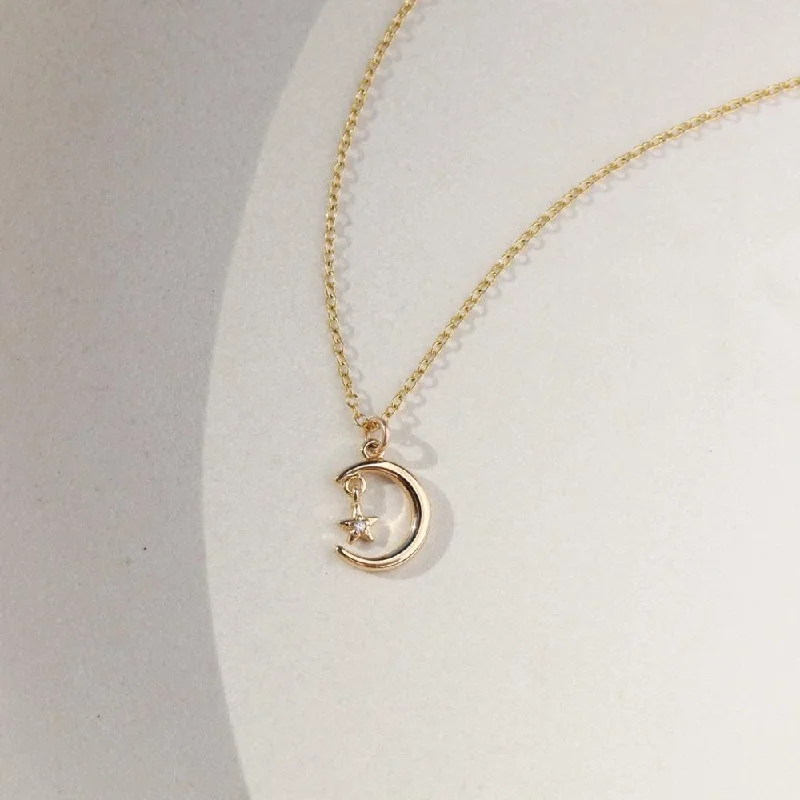 Moon + Star Charm Necklace