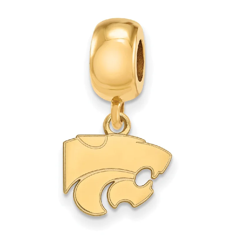 14k Gold Plated Silver Kansas State Univ. XS Wildcat Dangle Bead Charm