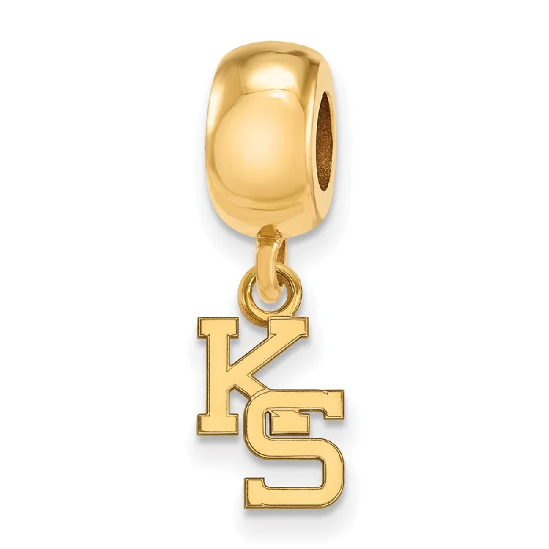 14k Gold Plated Silver Kansas State University XS Dangle Bead Charm