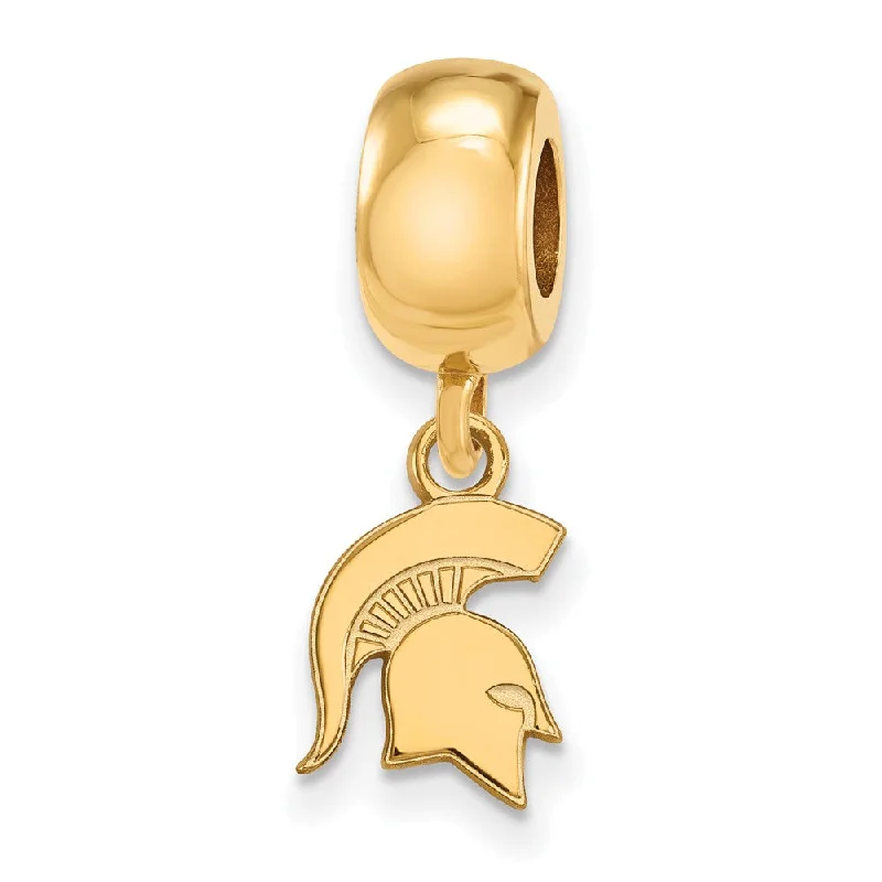 14k Gold Plated Silver Michigan State University XS Dangle Bead Charm