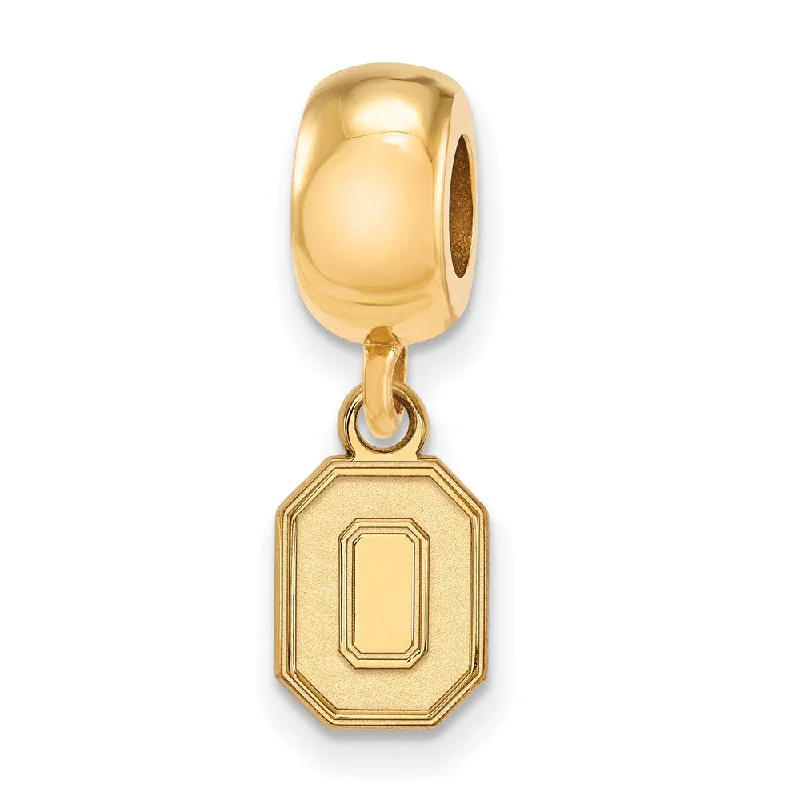 14k Gold Plated Silver Ohio State University XS Dangle Bead Charm