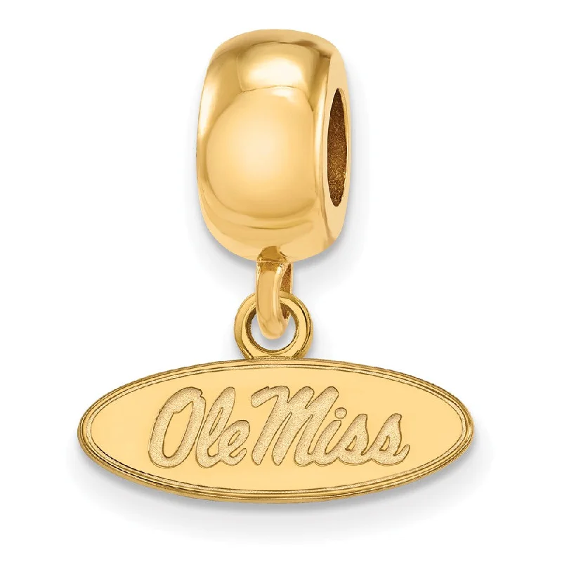 14k Gold Plated Silver Univ. of Mississippi 'Ole Miss' XS Bead Charm