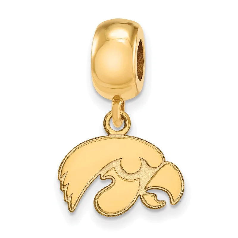 14k Gold Plated Silver University of Iowa XS Dangle Bead Charm