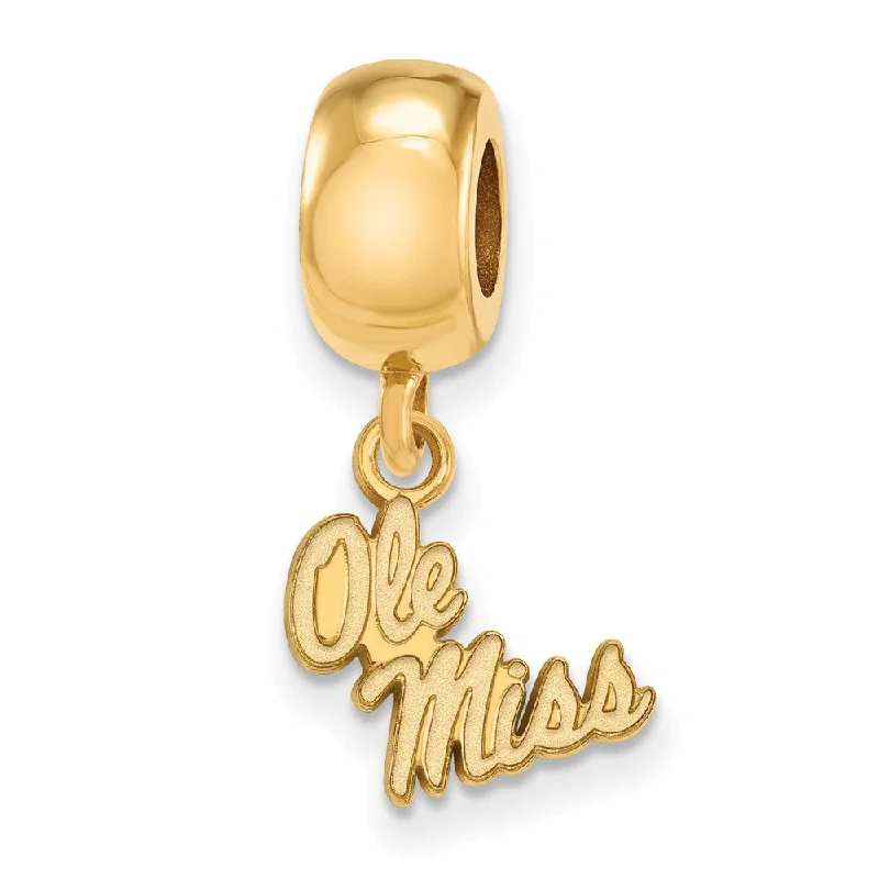 14k Gold Plated Silver University of Mississippi XS Dangle Bead Charm