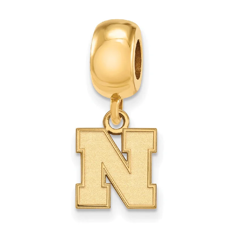 14k Gold Plated Silver University of Nebraska XS Bead Charm