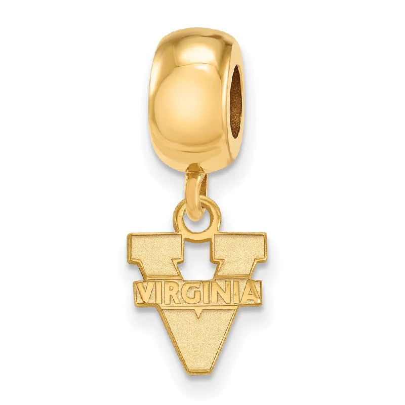 14k Gold Plated Silver University of Virginia XS 'V' Dangle Bead Charm