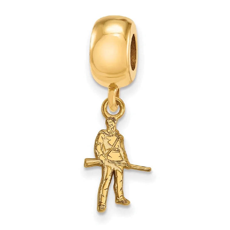 14k Gold Plated Silver West Virginia University XS Dangle Bead Charm