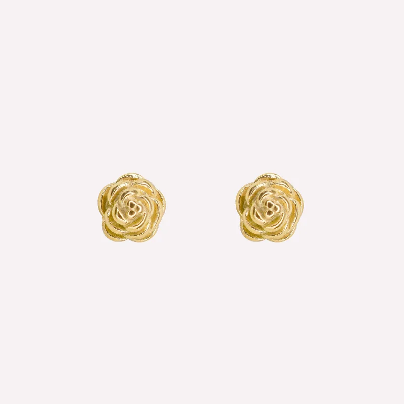 ROSE STUD CLIP-ON EARRINGS IN GOLD