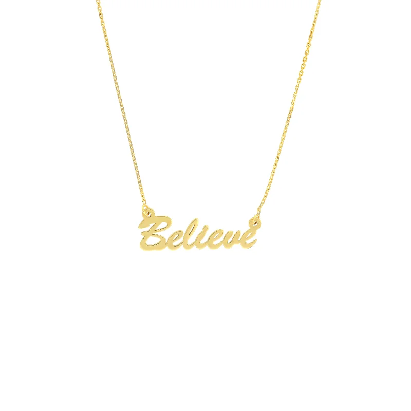 Script Believe Adjustable Necklace