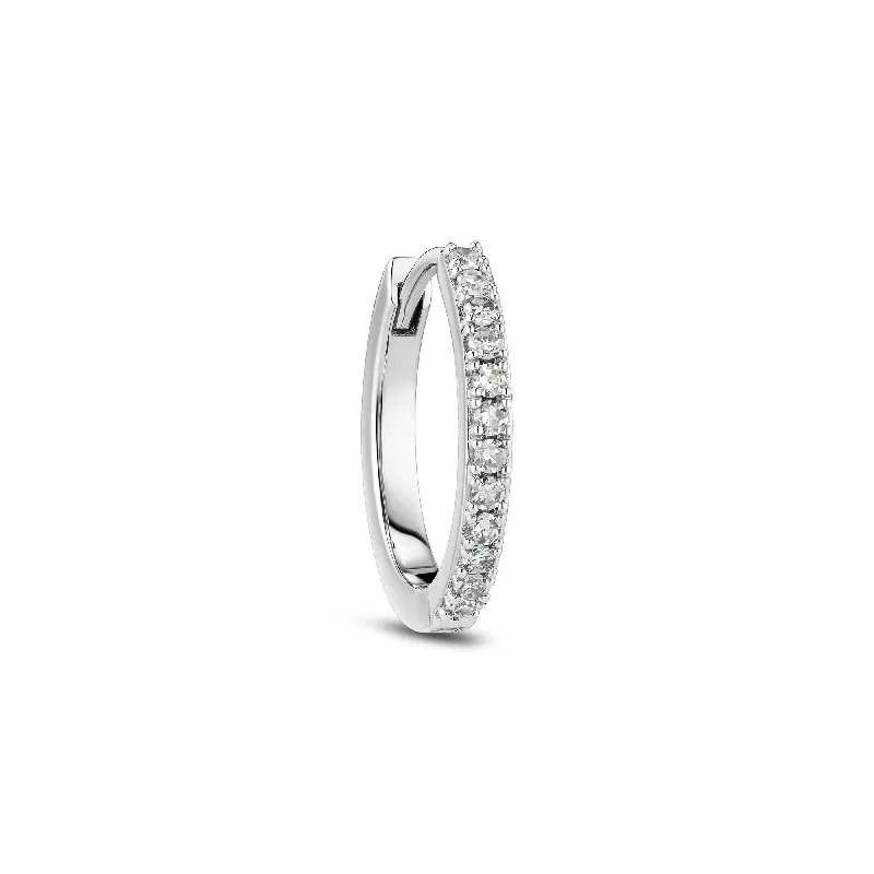 Alba Medio 14K Whitegold Hoop w. Lab-Grown Diamonds