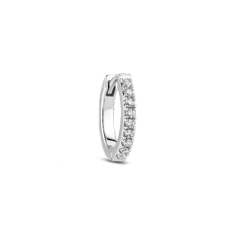 Alba Piccolo 14K Whitegold Huggie w. Lab-Grown Diamonds