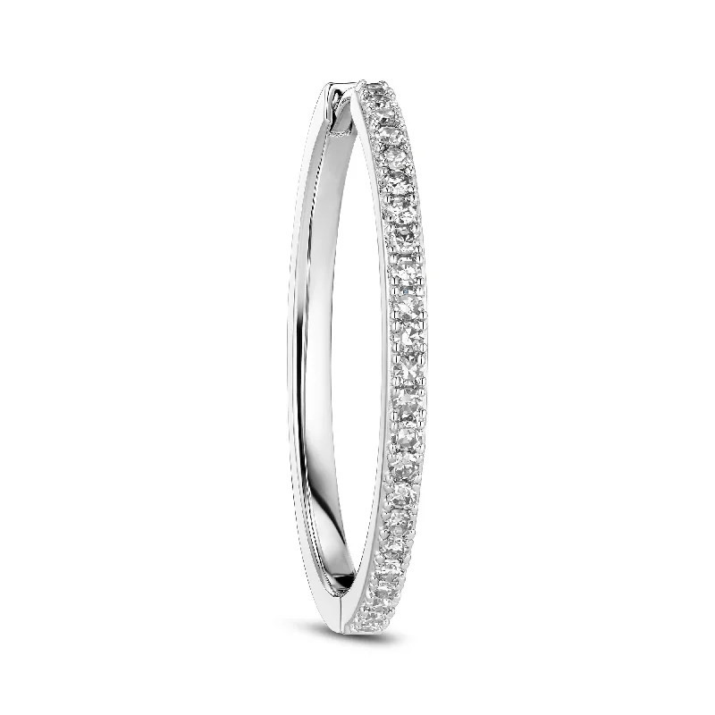 Alba X-Grande 14K Whitegold Hoop w. Lab-Grown Diamonds