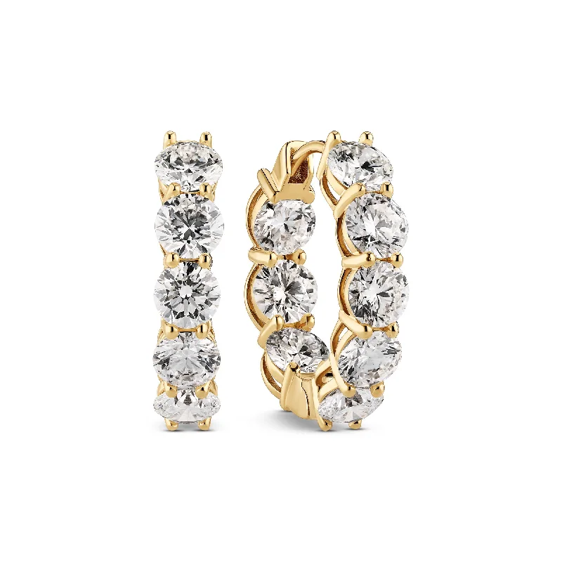 Ariccia 14K Gold Hoops w. Lab-Grown Diamonds