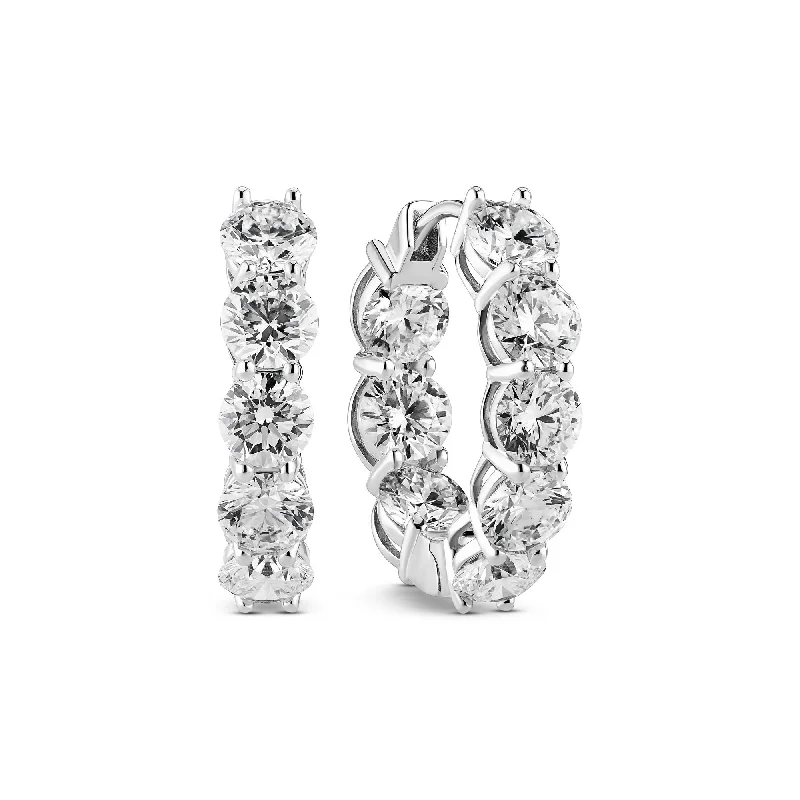 Ariccia 14K Whitegold Hoops w. Lab-Grown Diamonds