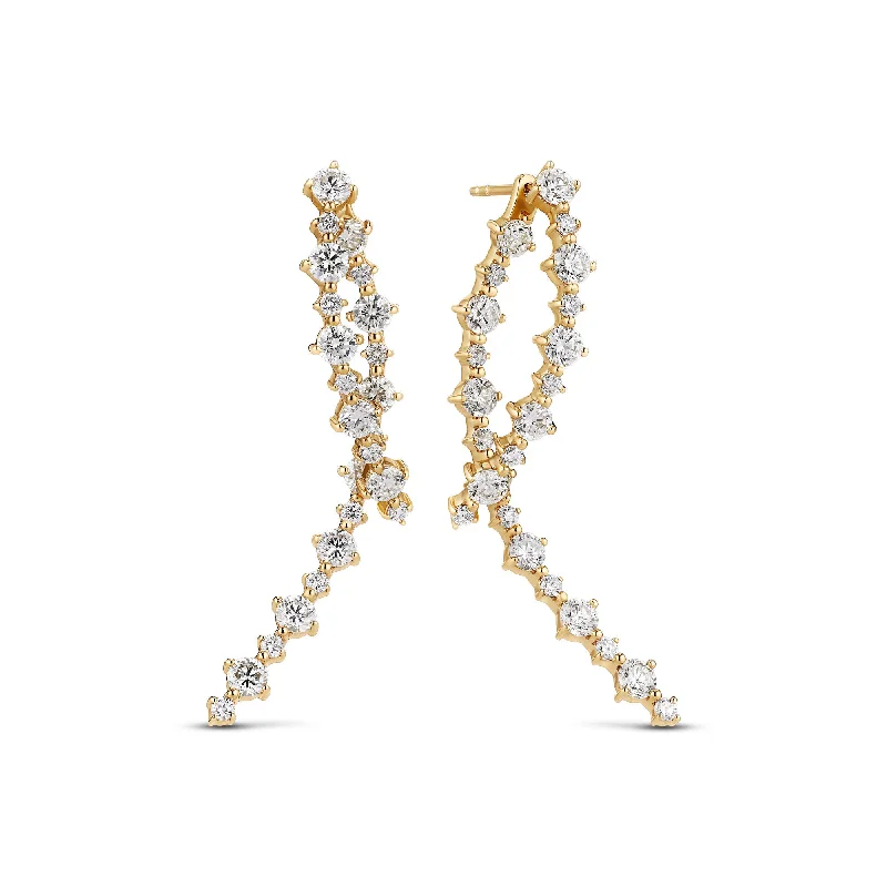 Brina Lungo 14K Gold Earrings w. Lab-Grown Diamonds