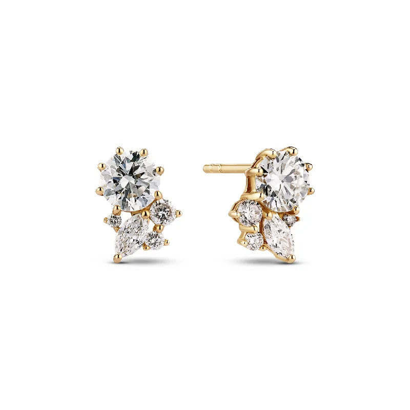 Lovere 14K Gold Studs w. Lab-Grown Diamonds