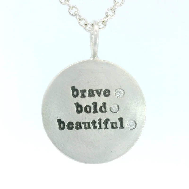 Silver Brave, Bold and Beautiful Medium Round Charm