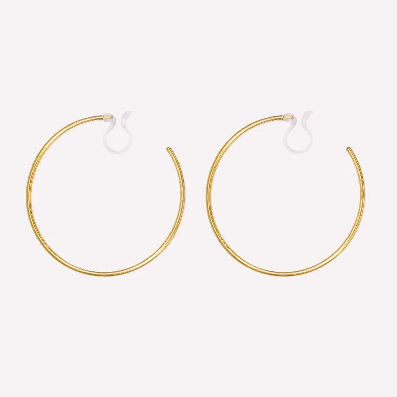 LARGE HOOP CLIP-ON EARRINGS IN GOLD