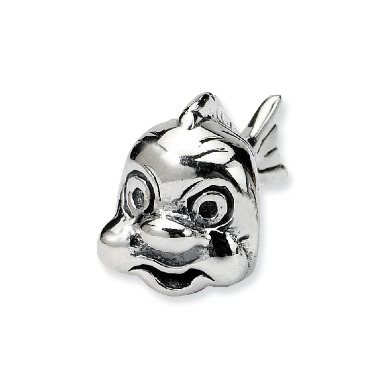 Sterling Silver Animated Fish Bead Charm