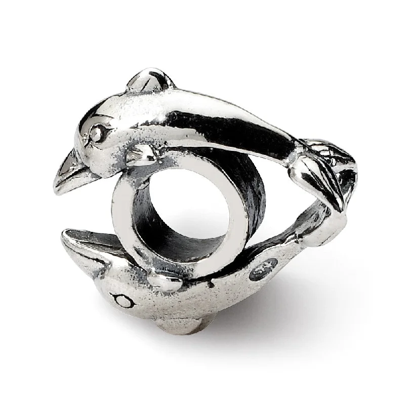 Sterling Silver Dolphins Bead Charm